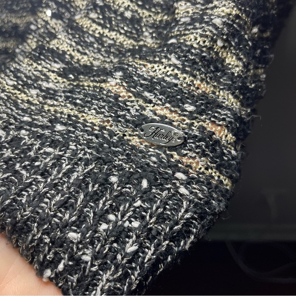 Harley-Davidson Women’s Metallic Black Knit biker grunge casual Sweater Size XL - Picture 4 of 9